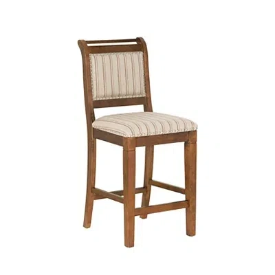 Kirkland's Neutral Stripes Upholstered Emmy Counter Stool In Brown