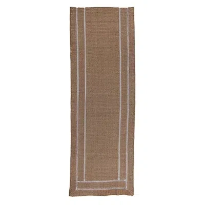 Kirkland's Neutral Waffle Woven Table Runner In Brown