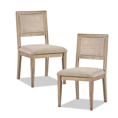 Kirkland's Neutral Woven Back Dining Chairs In Gray