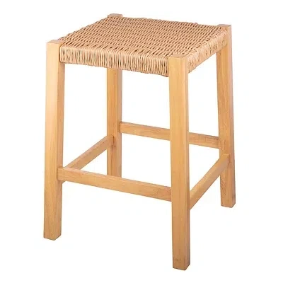 Kirkland's Newport Natural Wood And Rattan Counter Stool In Brown