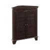 Kirkland's Nikki Dark Brown Wooden Corner Cabinet In Brown