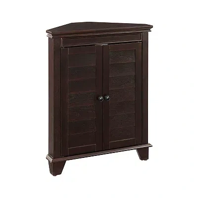 Kirkland's Nikki Dark Brown Wooden Corner Cabinet