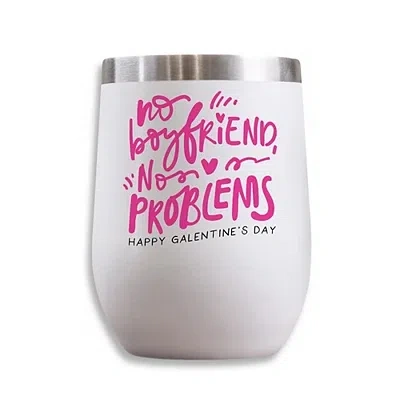 Kirkland's No Boyfriend Problems Wine Tumbler In White
