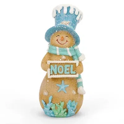 Kirkland's Noel Coastal Snowman Figurine In Blue
