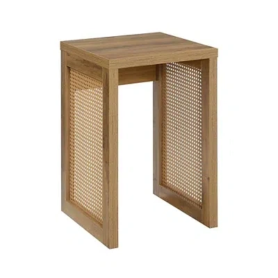 Kirkland's Northfield Brown Rattan Sides Open Accent Table