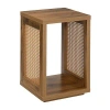 Kirkland's Northfield Brown Woven Rattan Open Accent Table In Brown