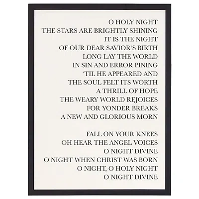 Kirkland's O Holy Night Framed Wood Wall Plaque In Black