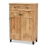 Kirkland's Oak 2-door Grid Shoe Storage Cabinet In Brown