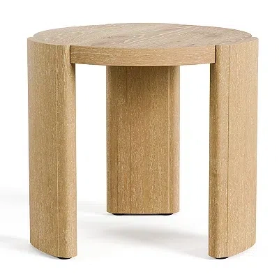 Kirkland's Oak Wood Round Ashford Accent Table In Brown
