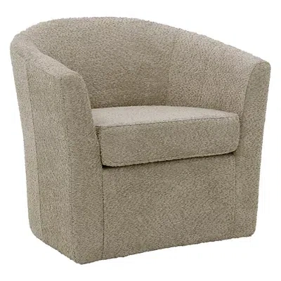 Kirkland's Oatmeal Upholstered Swivel Accent Chair In Brown