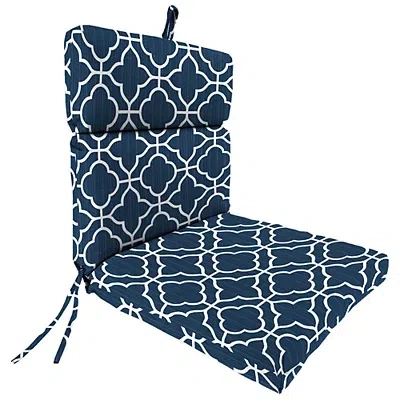 Kirkland's Ocean Blue Quatrefoil Outdoor Chair Cushion