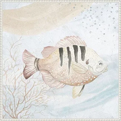 Kirkland's Ocean Waves Tropical Fish Framed Canvas Art Print In Multi