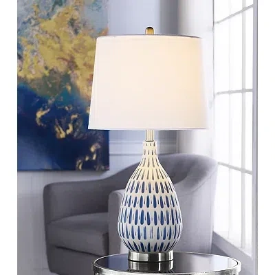Kirkland's Off-white Ceramic And Steel Table Lamp In Multi