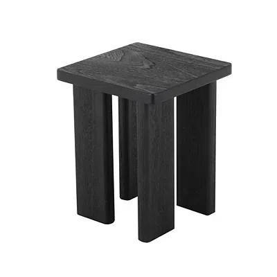 Kirkland's Oiled Black Wood Square Accent Table