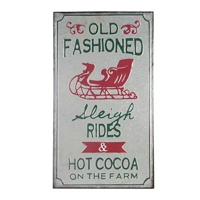 Kirkland's Old Fashioned Sleigh Rides Tin Wall Sign In Gray