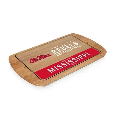 Kirkland's Ole Miss Rebels Wood And Glass Serving Board In Multi