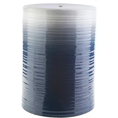 Kirkland's Ombre Navy Blue Ripple Garden Stool In Multi
