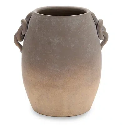 Kirkland's Ombre Terracotta Vase With Braided Handles In Brown