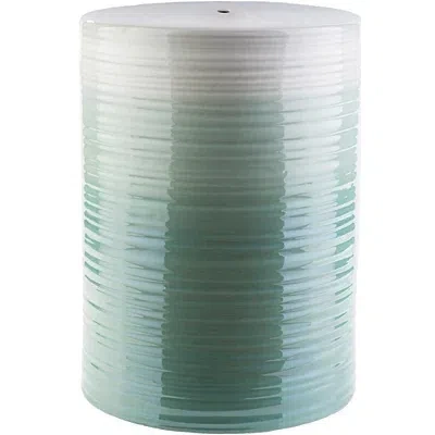 Kirkland's Ombre Turquoise Ripple Garden Stool In Green