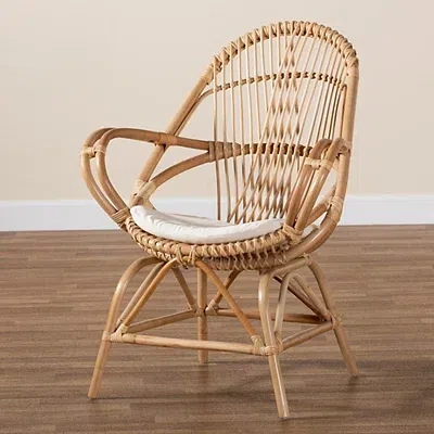 Kirkland's Open Woven Rattan Accent Chair In White