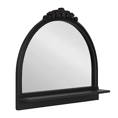 Kirkland's Ornate Arch Wall Mirror With Shelf In Black