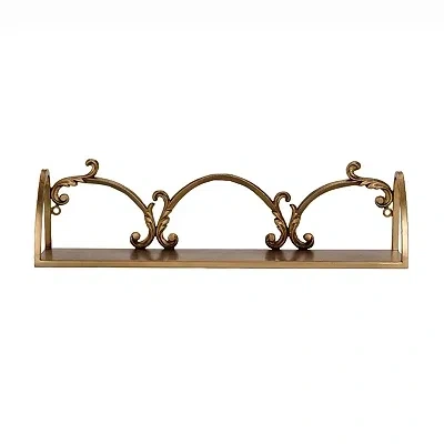 Kirkland's Ornate Metal Wall Shelf In Gold
