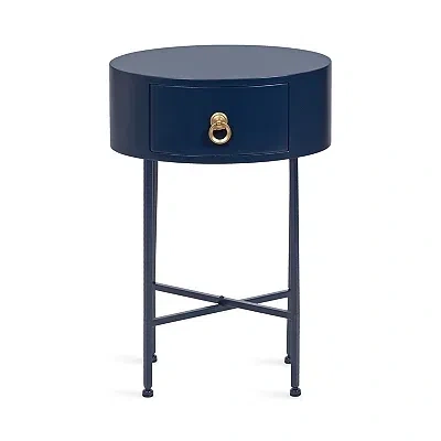 Kirkland's Oval Decklyn Accent Table In Blue