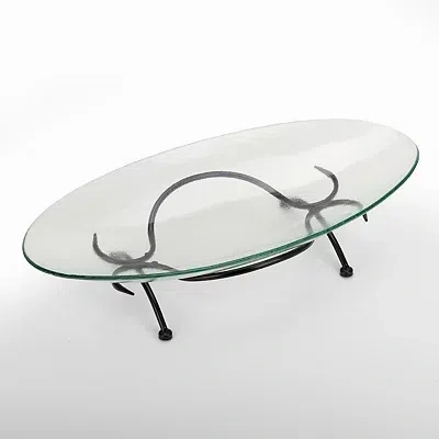 Kirkland's Oval Glass Bowl With Twig Base In Transparent