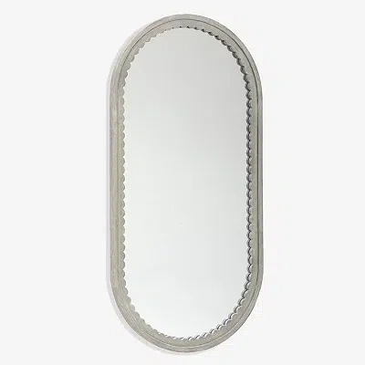 Kirkland's Oval Gray Emerson Scalloped Wall Mirror