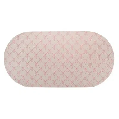 Kirkland's Oval Pink Bow Kitchen Mat In Multi