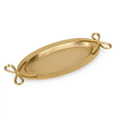 Kirkland's Oval Tray With Bow Handles In Gold