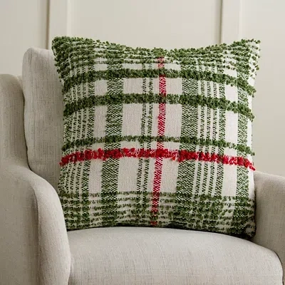 Kirkland's Oversized Green Plaid Pillow In Multi
