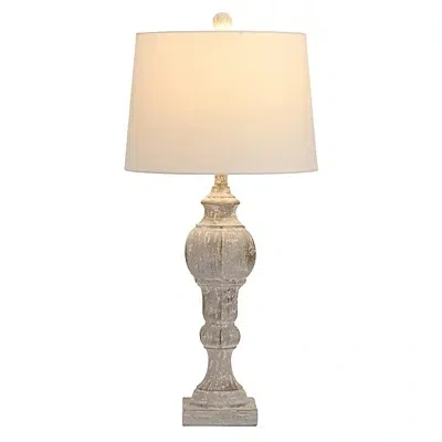 Kirkland's Painted Gray Resin Table Lamp In Neutral