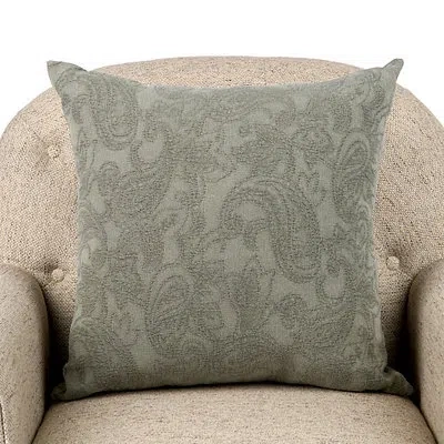 Kirkland's Paisley Jacquard Pillow In Green