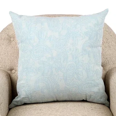 Kirkland's Pale Blue Paisley Jacquard Pillow