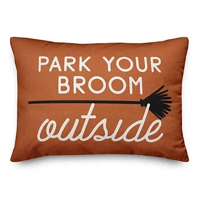 Kirkland's Park Your Broom Outside Halloween Pillow In Orange
