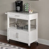 Kirkland's Parker Granite Top Rolling Kitchen Cart In Gray