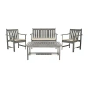 Kirkland's Patio Set With Beige Cushions In Gray