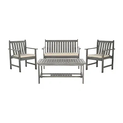 Kirkland's Patio Set With Beige Cushions In Gray
