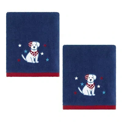Kirkland's Patriotic Dogs And Stars Hand Towels In White