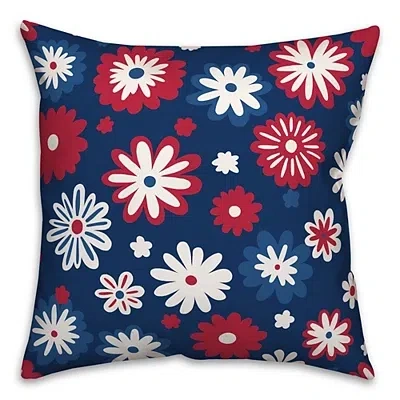 Kirkland's Patriotic Flower Doodle Outdoor Pillow In Multi