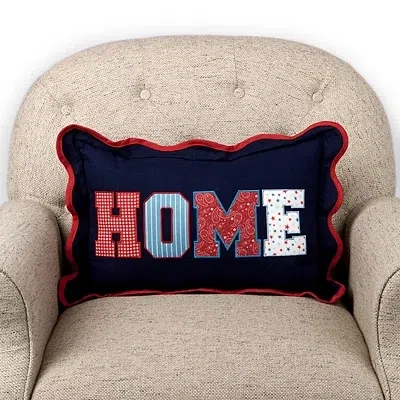 Kirkland's Patriotic Home Scalloped Lumbar Pillow In White