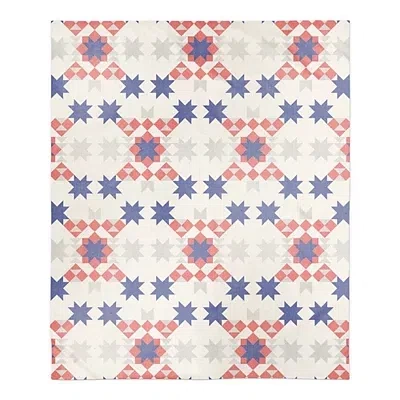 Kirkland's Patriotic Quilt Print Sherpa Fleece Throw In Multi