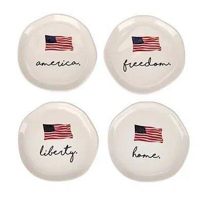Kirkland's Patriotic Sentiment Appetizer Plates In White