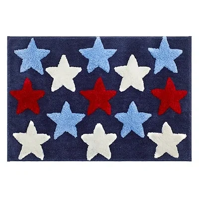 Kirkland's Patriotic Stars Bath Rug In White