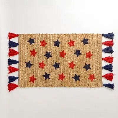 Kirkland's Patriotic Stars Jute Scatter Rug