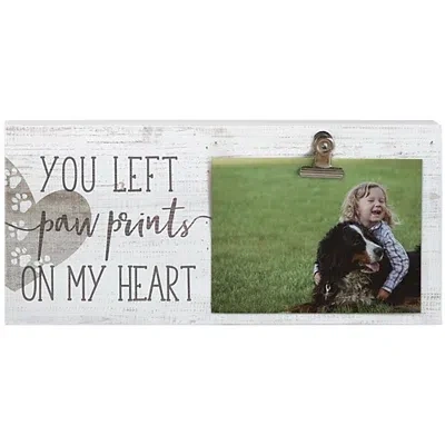 Kirkland's Paw Prints On My Heart Clip Picture Frame In Gray