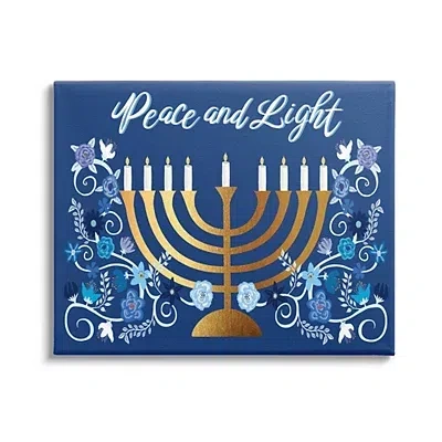 Kirkland's Peace And Light Menorah Canvas Art Print In White