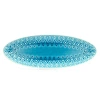 Kirkland's Peacock Reactive Print Oval Platter In Blue