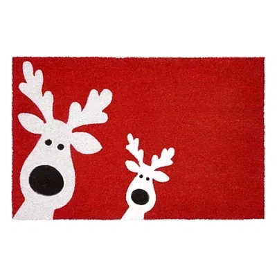 Kirkland's Peeking Reindeer Doormat In Multi